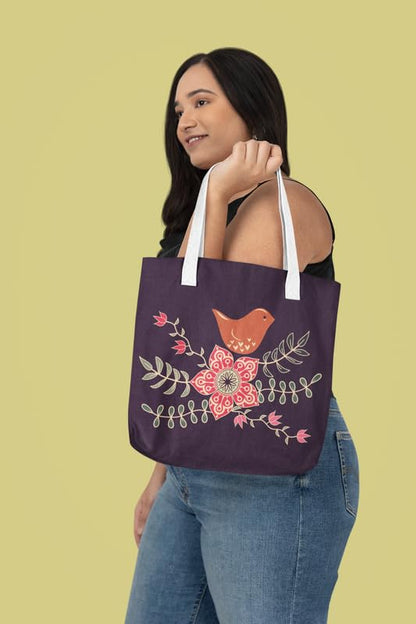 Art to Doors | Bird on a Branch | Tote Bags | Shopping Bag For Grocery | Aesthetic Carry Bag | Tote Bag for Shopping, Travel, office & beach bags for women