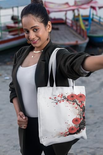 Art to Doors | Plum Blossom Dance | Tote Bags | Shopping Bag For Grocery | Aesthetic Carry Bag | Tote Bag for Shopping, Travel, office & beach bags for women