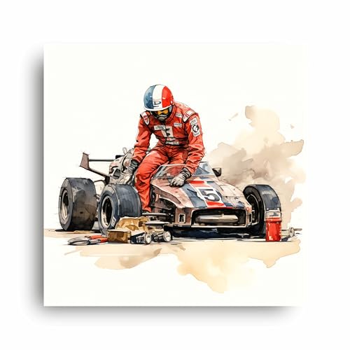 Art to Doors | Red Racer | Square | Art Print | Home Decor | Wall Decor | Gifts for Women | Gifts for Men | Canvas Frame |