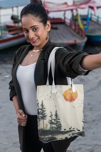 Art to Doors | Forest's Embrace | Tote Bags | Shopping Bag For Grocery | Aesthetic Carry Bag | Tote Bag for Shopping, Travel, office & beach bags for women|