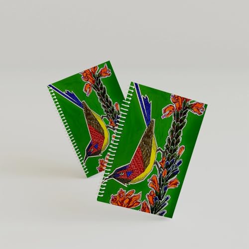 Art to Doors | Sunbird | Artist Puja Kumari | Spiral Notebooks | A5 Size Paper | 120 Pages | 70 GSM Paper | Attractive Cover Designs | Soft Cover | Notebooks for College Students