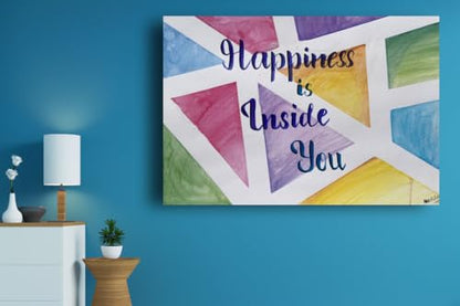 Art to Doors| Happiness | Artist Akanksha Jain | Rectangle | Art Print | Home Decor | Wall Decor | Gift Items | Canvas Frame