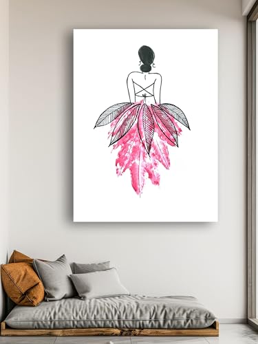 Art to Doors | Ladylove Leaf Impression | Artist Sowmya Pradeep | Vertical | Art Prints | Home Decor | Wall Art | Gift Items | Canvas Frame