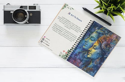 Art to Doors | Shiva-Parvati | Spiral Notebooks | A5 Size Paper | 120 Pages | 70 GSM Paper | Attractive Cover Designs