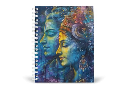 Art to Doors | Shiva-Parvati | Spiral Notebooks | A5 Size Paper | 120 Pages | 70 GSM Paper | Attractive Cover Designs