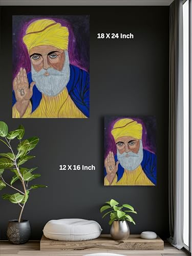 Art to Doors | Waheguru | Artist Bindu Kamboj | Vertical | Art Prints | Home Decor | Wall Art | Gift Items | Canvas Frame