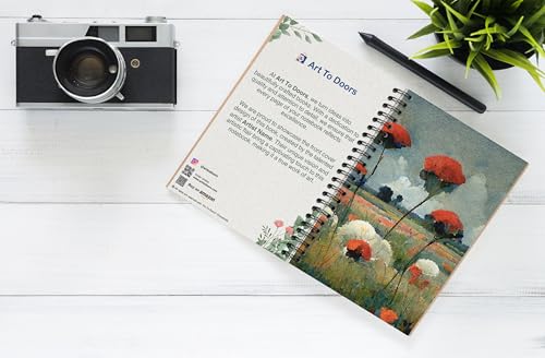 Art to Doors | Crimson Meadow | Spiral Notebooks | A5 Size Paper | 120 Pages | 70 GSM Paper | Attractive Cover Designs