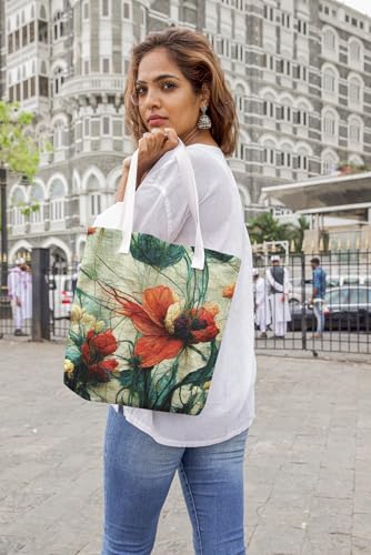 Art to Doors | Dancing Poppies | Tote Bags | Shopping Bag For Grocery | Aesthetic Carry Bag | Tote Bag for Shopping, Travel, office & beach bags for women|