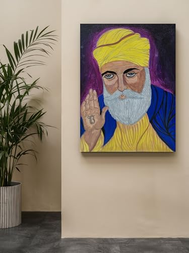 Art to Doors | Waheguru | Artist Bindu Kamboj | Vertical | Art Prints | Home Decor | Wall Art | Gift Items | Canvas Frame