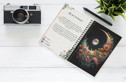 Art to Doors | Celestial Garden | Spiral Notebooks | A5 Size Paper | 120 Pages | 70 GSM Paper | Attractive Cover Designs