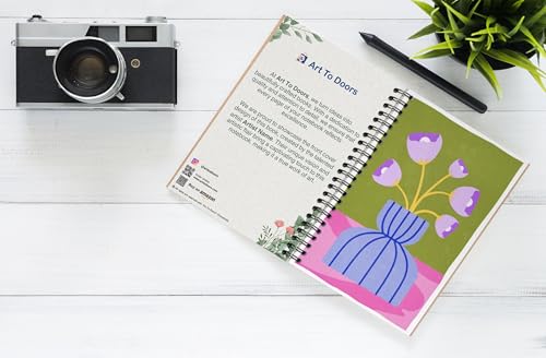 Art to Doors | Joy in a Vase | Spiral Notebooks | A5 Size Paper | 120 Pages | 70 GSM Paper | Attractive Cover Designs