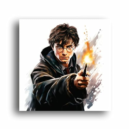 Art to Doors Magical Moments: Famous Magic Character Harry Illustration Canvas Print - Perfect for Fans and Collectors! | Personalized Gift For Anniversary, Birthday, Wedding, (CanvasFrame,10x10Inch,)