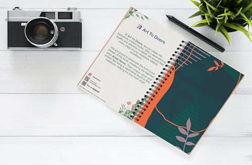 Art to Doors | Leaf Shapes | Spiral Notebooks | A5 Size Paper | 120 Pages | 70 GSM Paper | Attractive Cover Designs