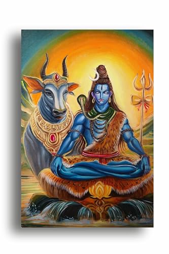 Shiv Jyoti | Artist Apurba Pandit | Art Print | Personalized Gift For Anniversary, Home Decor | Wall Frames For Home Office Study Room Decor (Canvas Frame, 12x18 Inch)