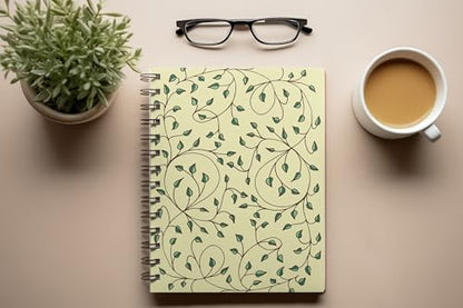 Art to Doors | Swirling Greens | Spiral Notebooks | A5 Size Paper | 120 Pages | 70 GSM Paper | Attractive Cover Designs