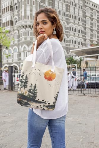 Art to Doors | Forest's Embrace | Tote Bags | Shopping Bag For Grocery | Aesthetic Carry Bag | Tote Bag for Shopping, Travel, office & beach bags for women|