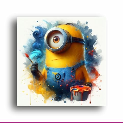 Bob Minion: Whimsical Artistry on Canvas Print - Delightful Illustration Masterpiece | Personalized Gift For Anniversary, Birthday, Wedding, Home Decor