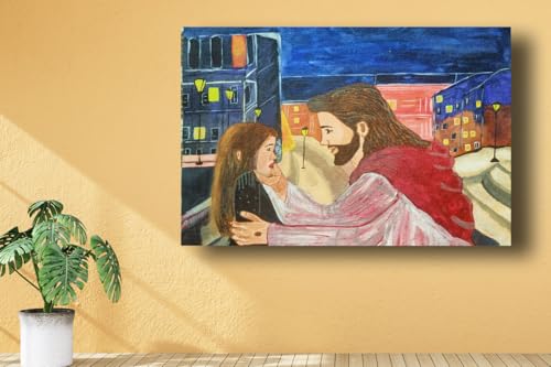 Art to Doors| An Encounter With Jesus | Artist Lovina Cano | Rectangle | Art Print | Home Decor | Wall Decor | Gift Items | Canvas Frame