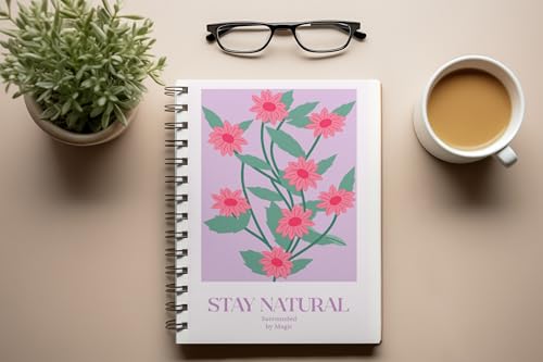 Art to Doors | Stay Natural | Spiral Notebooks | A5 Size Paper | 120 Pages | 70 GSM Paper | Attractive Cover Designs