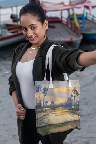 Art to Doors | Dusk's Tranquility | Tote Bags | Shopping Bag For Grocery | Aesthetic Carry Bag | Tote Bag for Shopping, Travel, office & beach bags for women