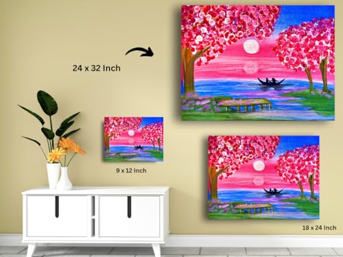 Art to Doors | The Cherry Blossoms Tranquil | Artist Monica Verma | Horizontal | Art Prints | Home Decor | Wall Decor | Gift Items | Wall Art