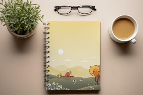 Art to Doors | Golden Light Farm | Spiral Notebooks | A5 Size Paper | 120 Pages | 70 GSM Paper | Attractive Cover Designs