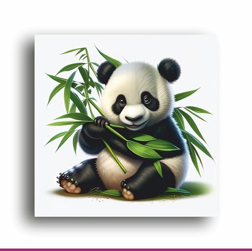 Sugarcane Delight: Adorable Panda Art Illustration, Perfect for Animal Lovers | Personalized Gift For Anniversary, Birthday, Wedding, Home Decor