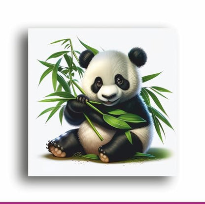 Sugarcane Delight: Adorable Panda Art Illustration, Perfect for Animal Lovers | Personalized Gift For Anniversary, Birthday, Wedding, Home Decor