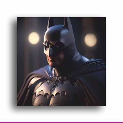 Dynamic Batman Art: Realistic Digital Illustration Capturing Gotham's Vigilante, Perfect for Fans | Personalized Gift For Anniversary, Birthday, Wedding, Home Decor