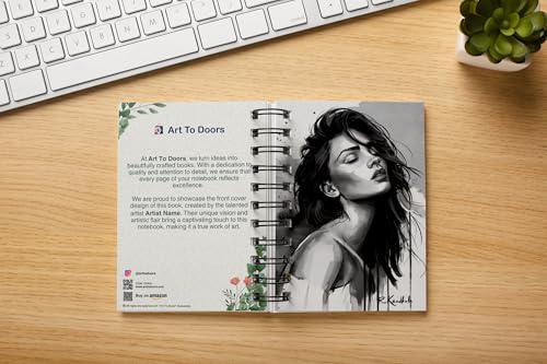 Art to Doors | Beautiful Woman Watercolour | Artist Riika Kandhola | Spiral Notebooks | A5 Size Paper | 120 Pages | 70 GSM Paper | Attractive Cover Designs