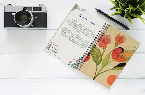 Art to Doors | Playful Petals | Spiral Notebooks | A5 Size Paper | 120 Pages | 70 GSM Paper | Attractive Cover Designs