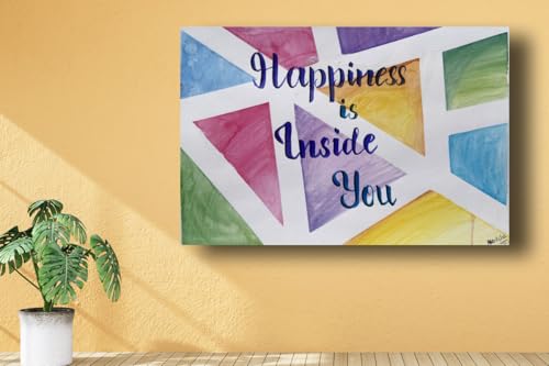 Art to Doors| Happiness | Artist Akanksha Jain | Rectangle | Art Print | Home Decor | Wall Decor | Gift Items | Canvas Frame