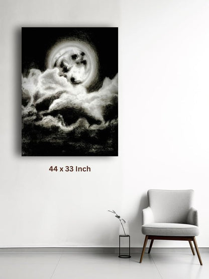 Art to Doors| The Moon | Artist Fatima Akhun | Rectangle | Art Print | Home Decor | Wall Decor | Gift Items | Canvas Frame