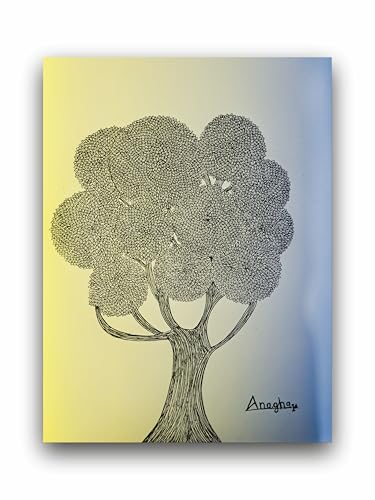 Art to Doors | Doodled Tree | Artist Anagha Sanjay Bhujbal | Vertical | Art Prints | Home Decor | Wall Art | Gift Items | Canvas Frame