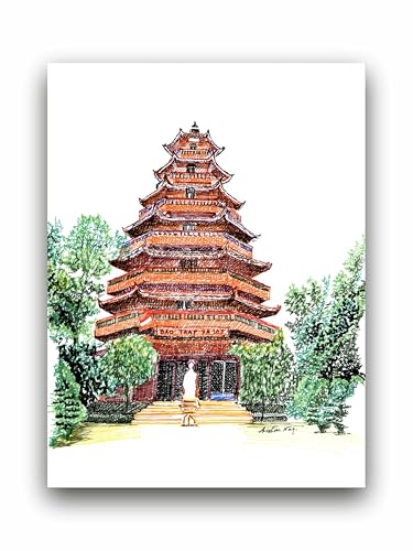 Art to Doors | Giac Lam Pagoda At Vietname | Artist Avishek Nag | Vertical | Art Prints | Home Decor | Wall Art | Gift Items | Canvas Frame