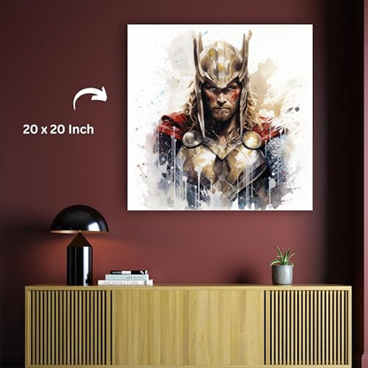 Art to Doors | Thor's Mighty Thunder | Square | Art Print | Home Decor | Wall Decor | Gifts for Women | Gifts for Men | Canvas Frame