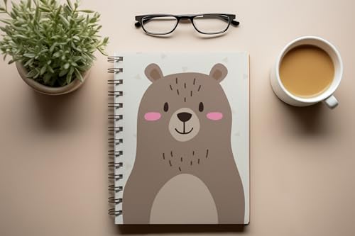 Art to Doors | Cute Bear | Spiral Notebooks | A5 Size Paper | 120 Pages | 70 GSM Paper | Attractive Cover Designs