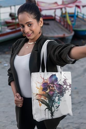 Art to Doors | Orchid Bloom | Tote Bags | Shopping Bag For Grocery | Aesthetic Carry Bag | Tote Bag for Shopping, Travel, office & beach bags for women|