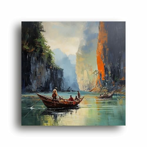 Art to Doors | Couple in Boat Art | Square | Art Print | Home Decor | Wall Decor | Gifts for Women | Gifts for Men | Gift Items | Wall Art