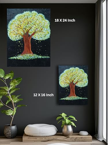 Art to Doors | Tree Painting On Canvas | Artist Asma Shabeer | Vertical | Art Prints | Home Decor | Wall Art | Gift Items | Canvas Frame