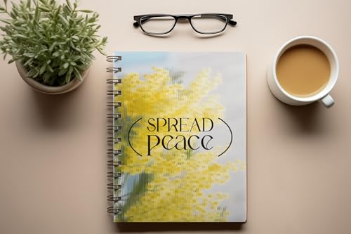 Art to Doors | Spread Peace | Spiral Notebooks | A5 Size Paper | 120 Pages | 70 GSM Paper | Attractive Cover Designs