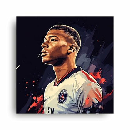 Art to Doors | Mbappe Art | Square | Art Print | Home Decor | Wall Decor | Gifts for Women | Gifts for Men | Canvas Frame |