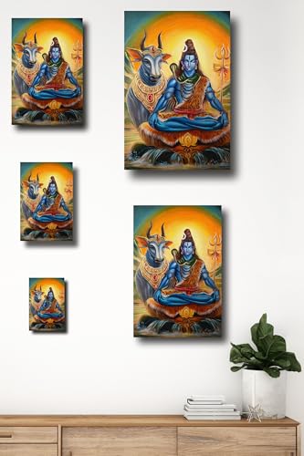 Shiv Jyoti | Artist Apurba Pandit | Art Print | Personalized Gift For Anniversary, Home Decor | Wall Frames For Home Office Study Room Decor (Canvas Frame, 12x18 Inch)