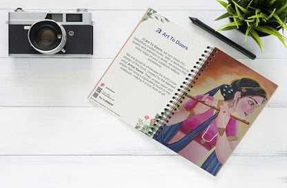 Art to Doors | Radha Rani | Artist Sudesh Kundley | Spiral Notebooks | A5 Size Paper | 120 Pages | 70 GSM Paper | Attractive Cover Designs