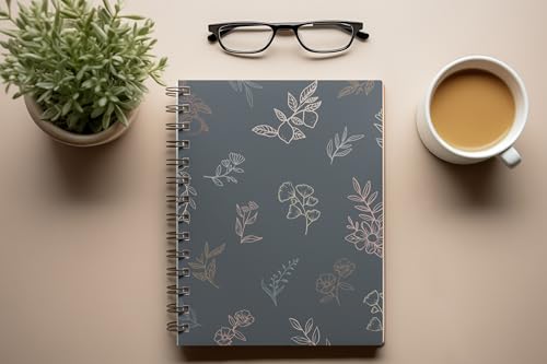 Art to Doors | Etched Botanical Motif | Spiral Notebooks | A5 Size Paper | 120 Pages | 70 GSM Paper | Attractive Cover Designs