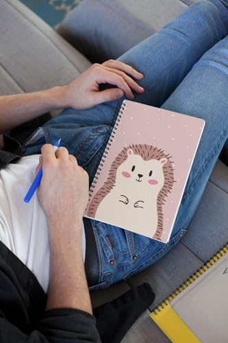 Art to Doors | Cute hedgehog | Spiral Notebooks | A5 Size Paper | 120 Pages | 70 GSM Paper | Attractive Cover Designs