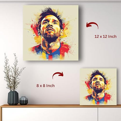 Art to Doors | Messi Art | Square | Art Print | Home Decor | Wall Decor | Gifts for Women | Gifts for Men | Canvas Frame |