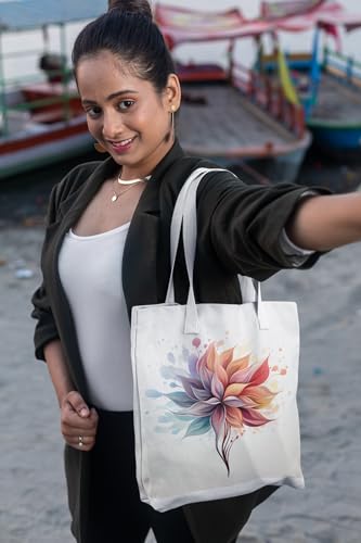 Art to Doors | Swirling Blooms | Tote Bags | Shopping Bag For Grocery | Aesthetic Carry Bag | Tote Bag for Shopping, Travel, office & beach bags for women