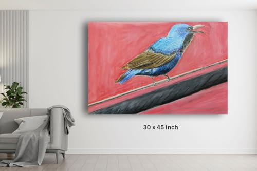 Art to Doors | The Chirping Bird | Artist Sudesh Kundley | Horizontal | Art Prints | Home Decor | Wall Decor | Gift Items | Wall Art | Canvas Frame