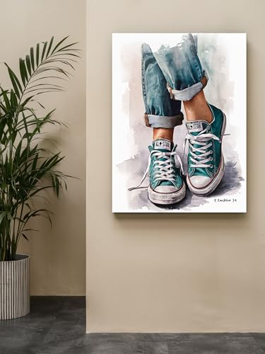 Art to Doors | Walk A Mile In My Shoes | Artist Riika Kandhola | Vertical | Art Prints | Home Decor | Wall Art | Gift Items | Canvas Frame